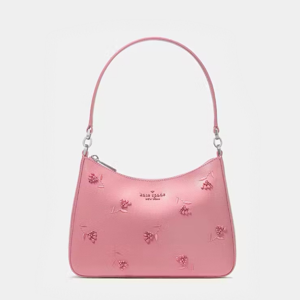 ♠️Kate Spade Margot Floral Applique Shoulder Bag, Grapefruit Soda Pink NEW NWT